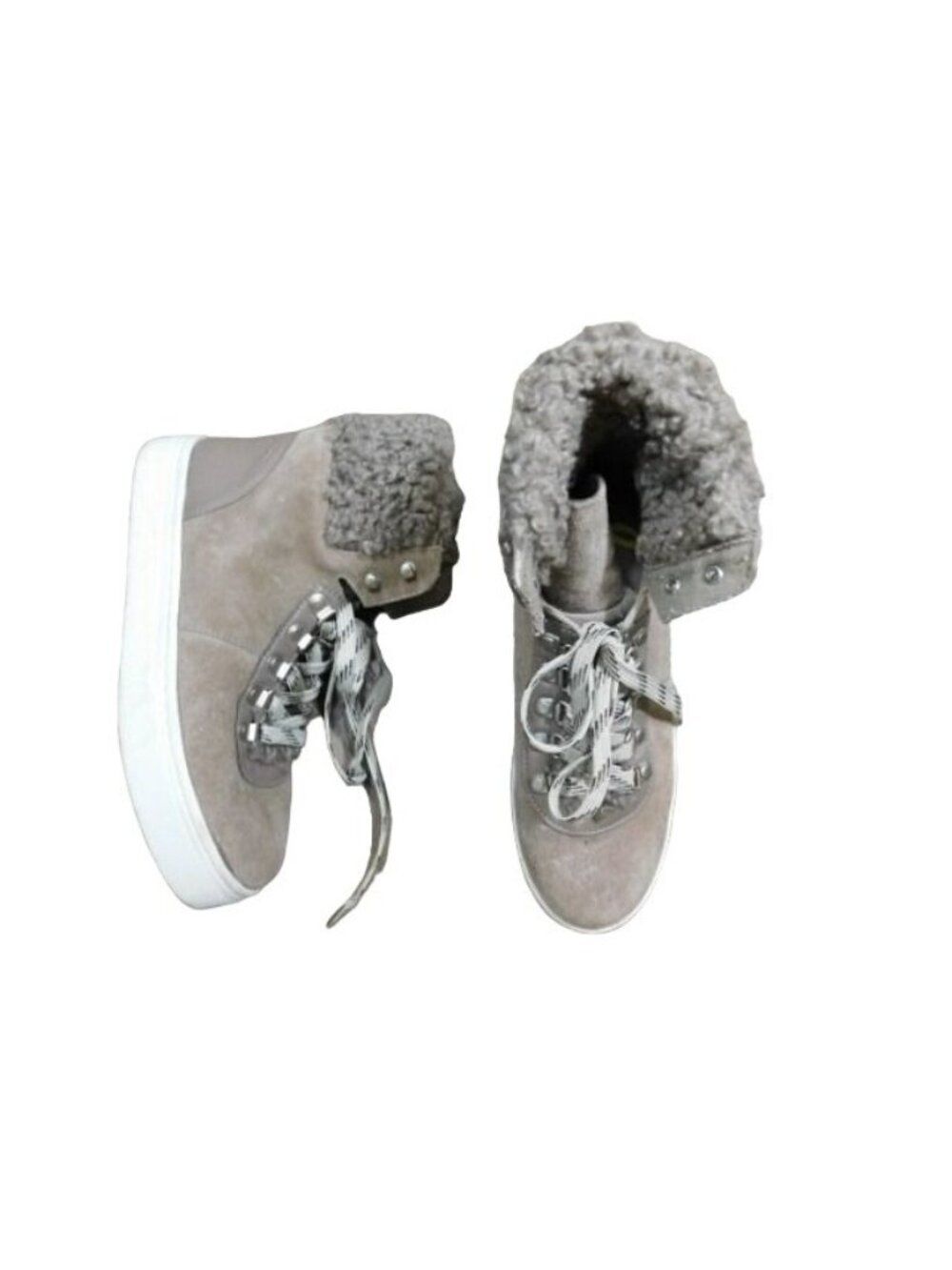 Sam Edelman Size 7.5 Sporty Lace Up Faux furry Ankle Boots